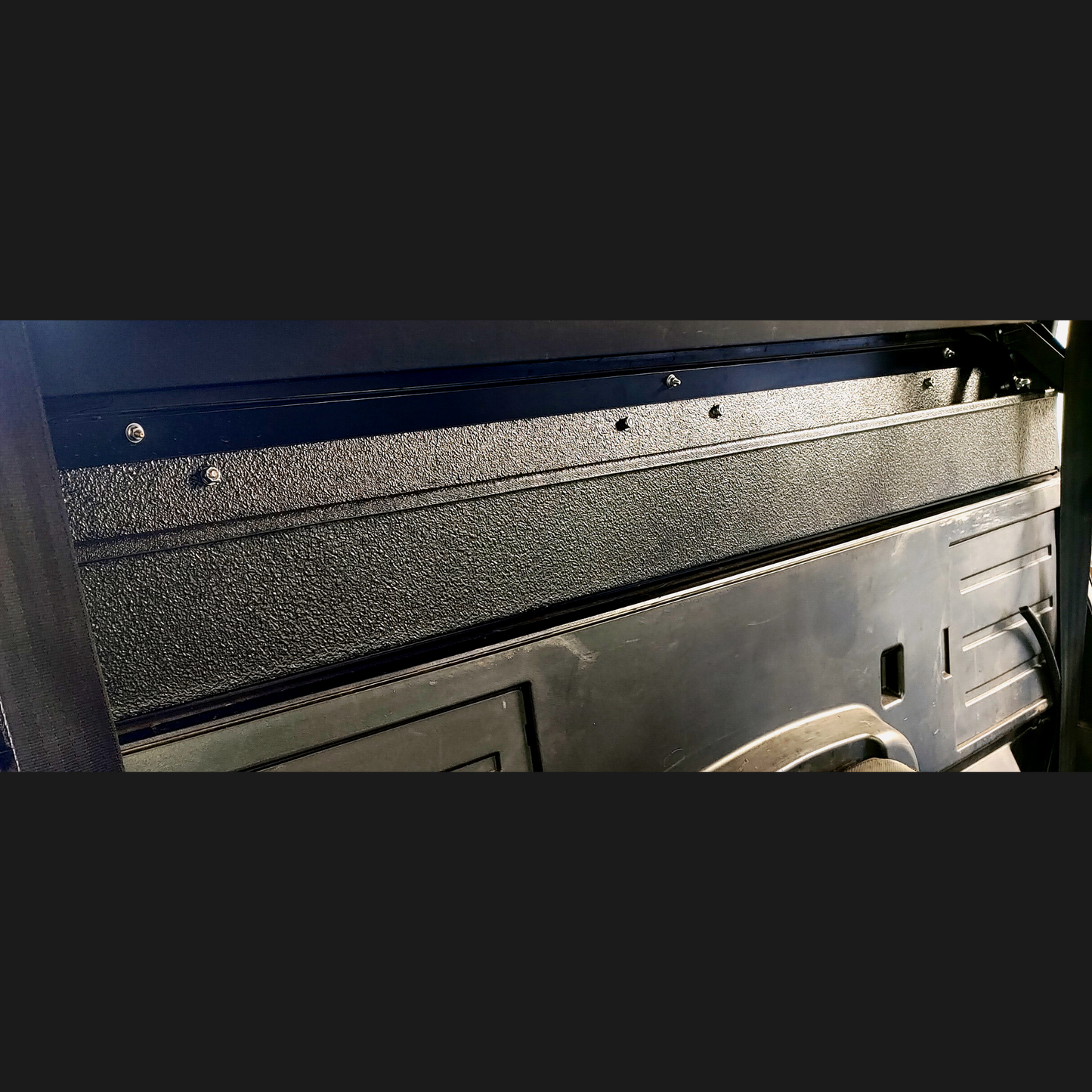 Mounted view of the OnlyGenerals full length storage tray for the Polaris General