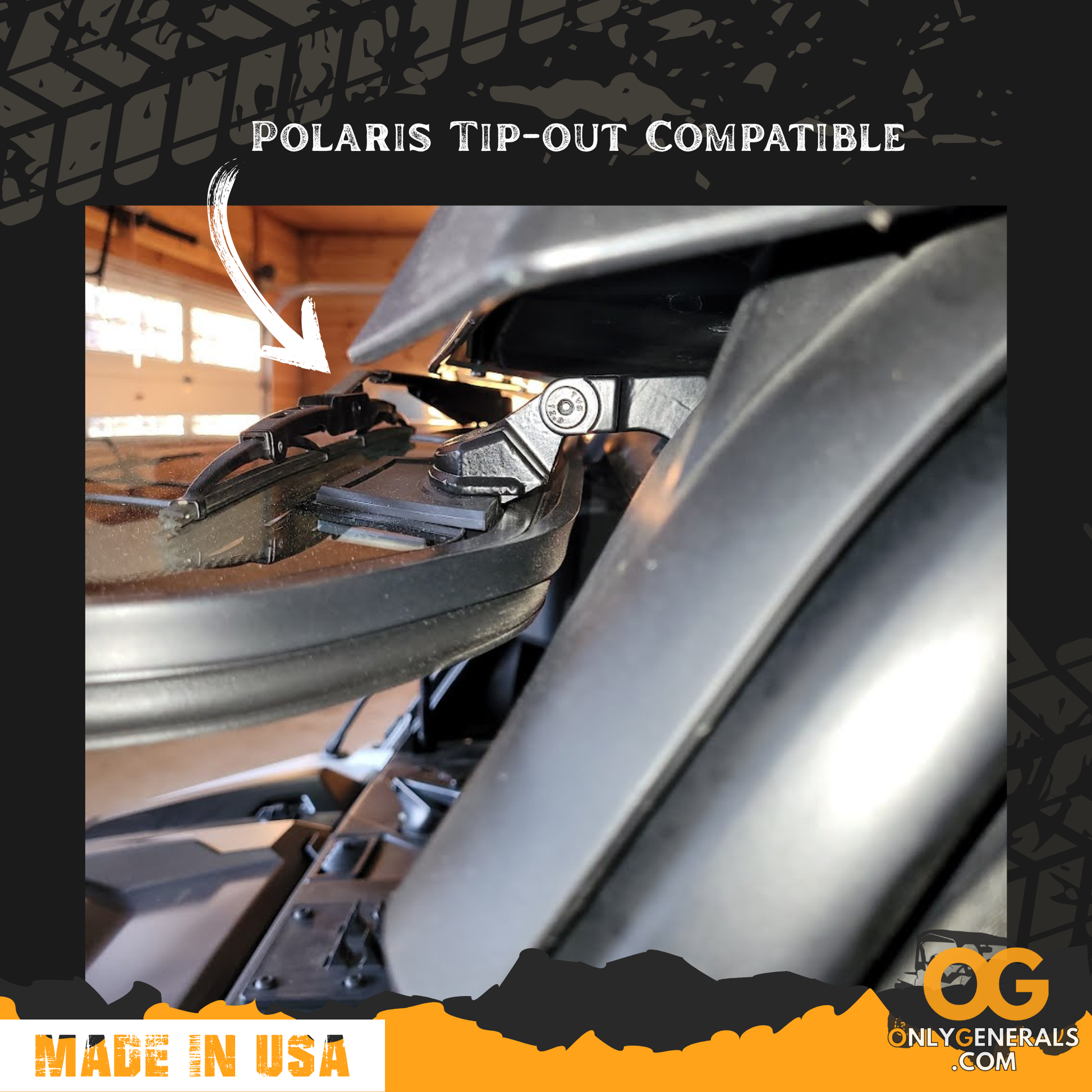 Polaris tip-out compatible product with visible branding on a black background