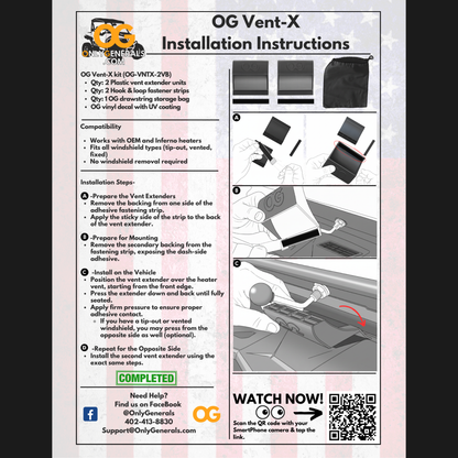 OG Vent-X Heater Vent Extenders