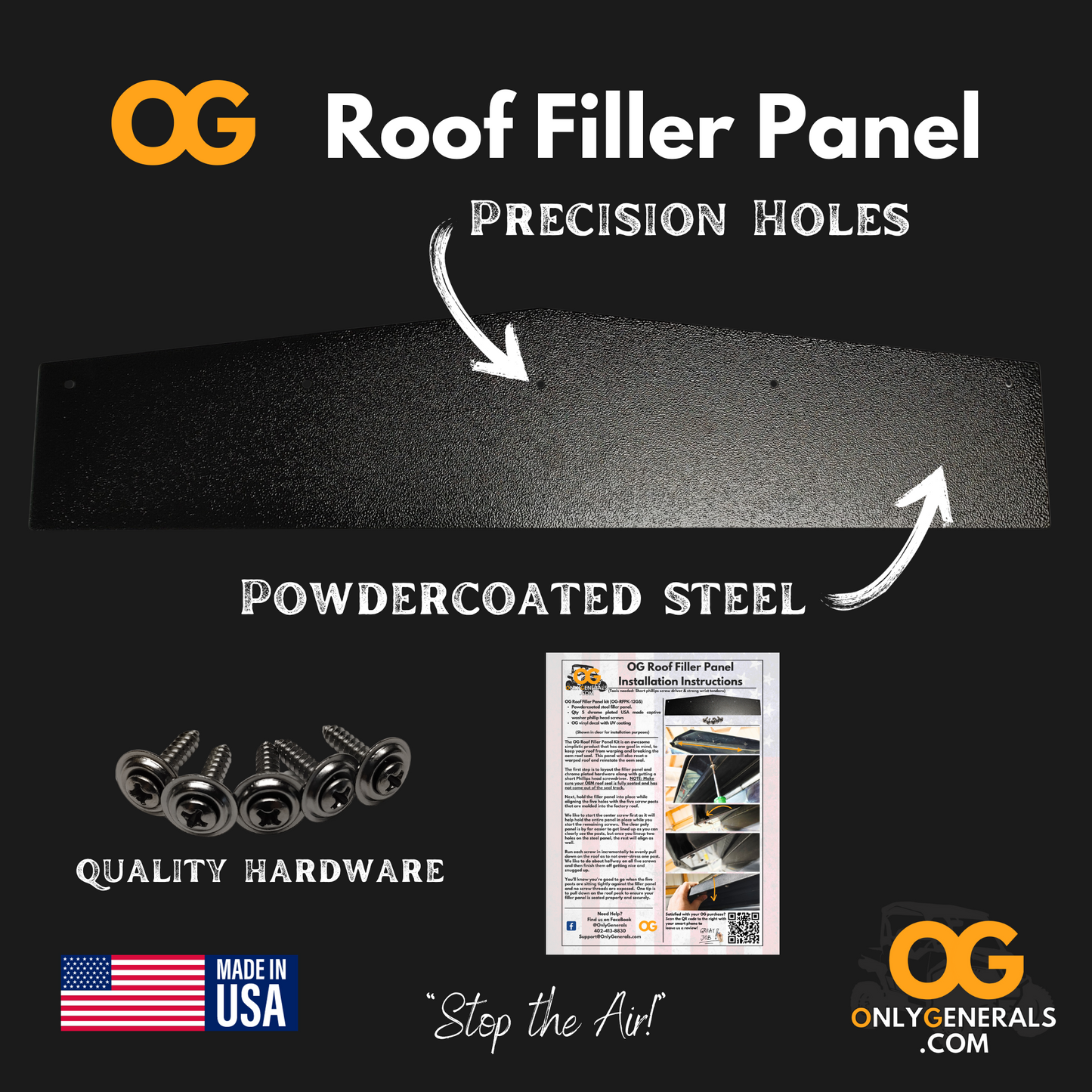 The OnlyGenerals roof filler panel kit main banner showing the full kit.