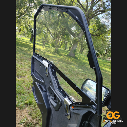 OnlyGenerals SideskinsLITE upper door from the inside showing the sleek frame and stainless mounts for the polaris general