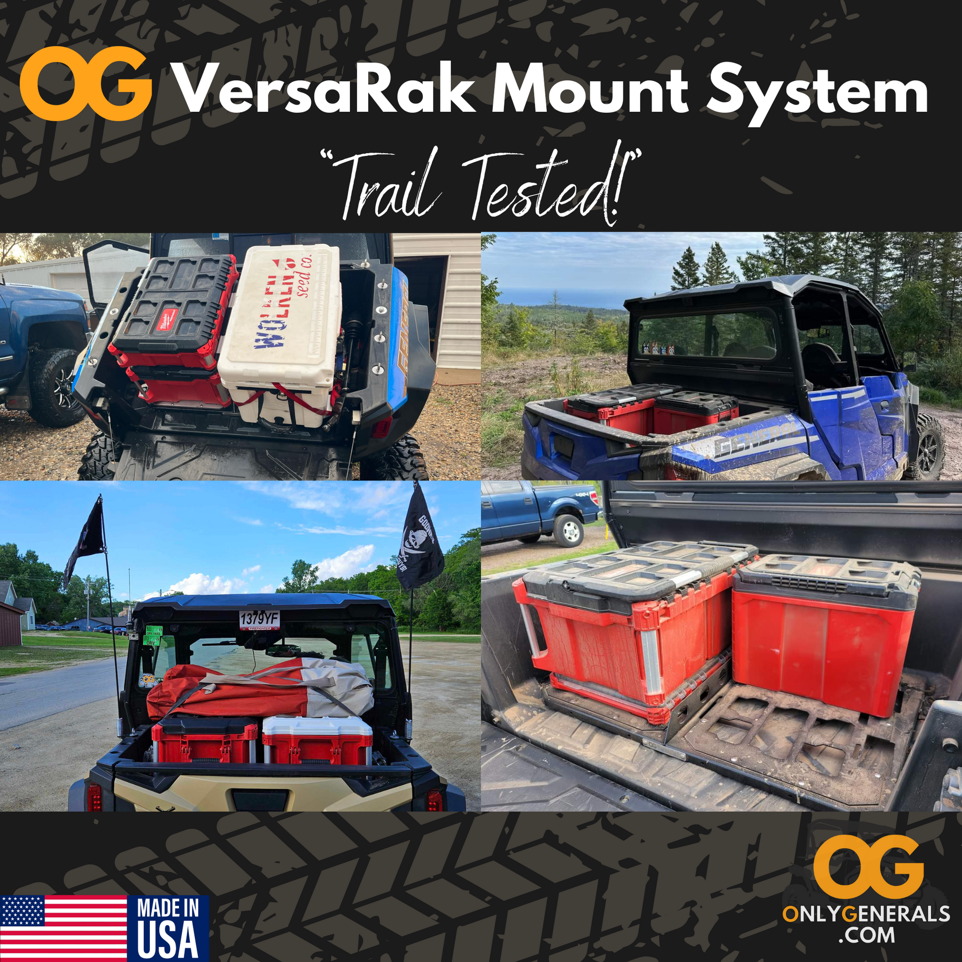 OnlyGenerals VersaRak for Polaris General installed in customer machines. Trail Tested