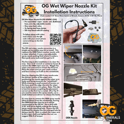 Page one representation of the OG wet-wiper installation instructions for the polaris general