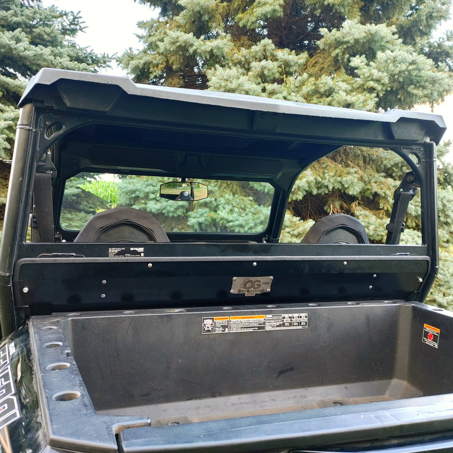 Rear view of OnlyGenerals rear lower filler panel kit intalled on a Polaris General